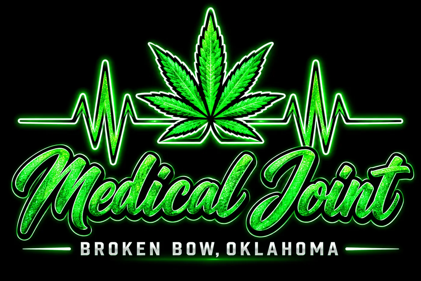 Medical Joint green neon logo